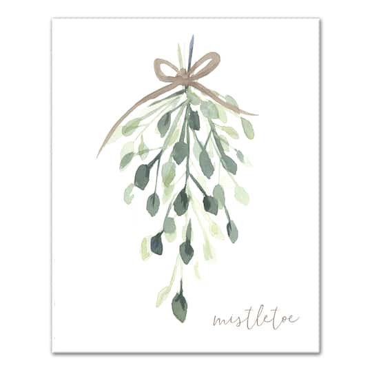 Watercolor Mistletoe Canvas Wall Art